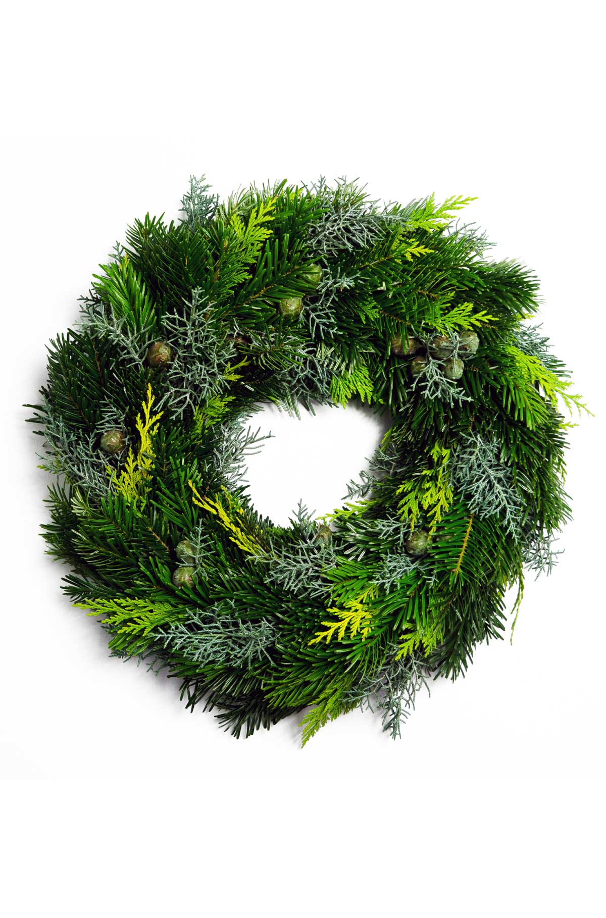 Tannenkranz - Mixtellerkranz Nordmann-Konifere - Adventskranz - einseitig gebunden