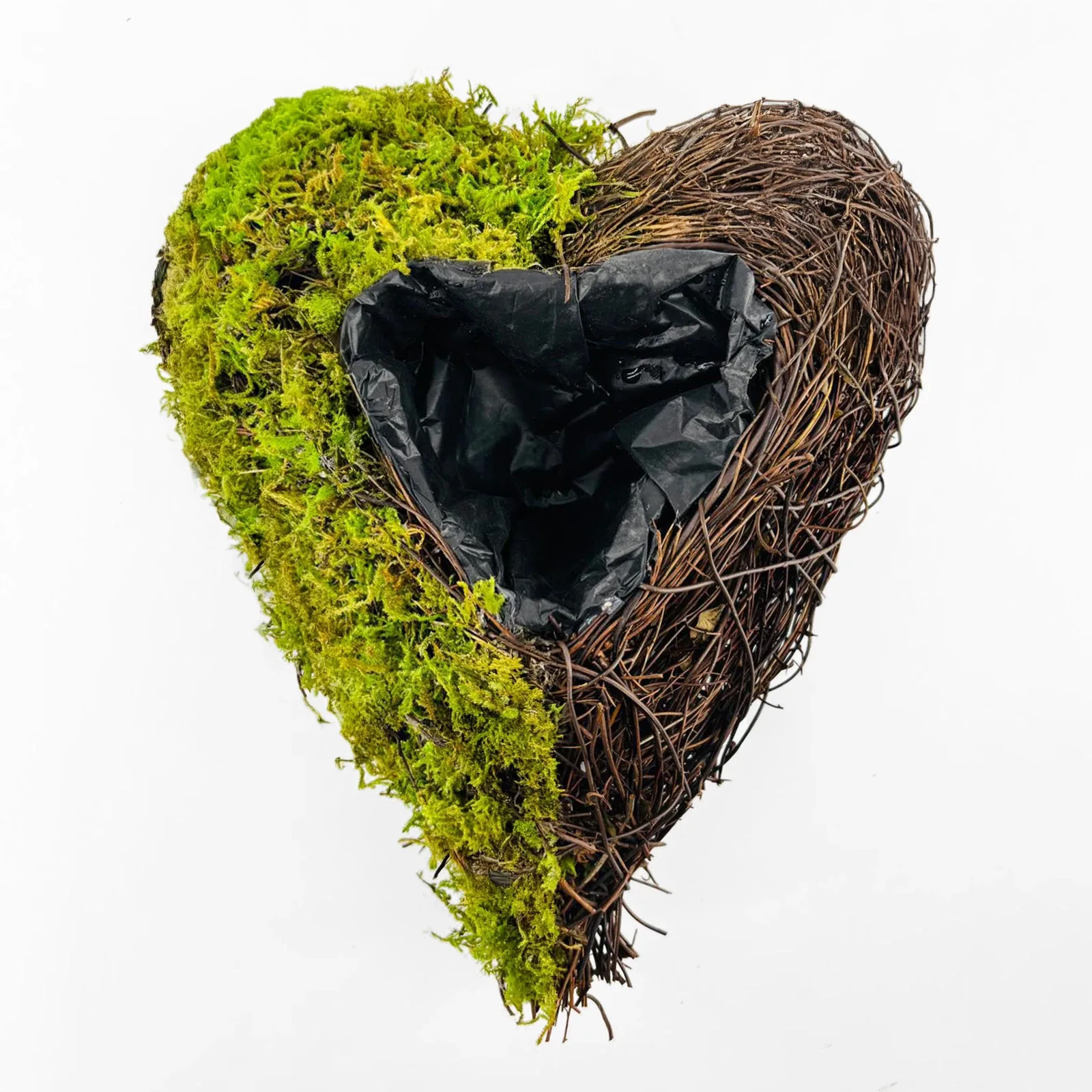 Herzgeflecht aus Moos und Salim · 25 cm · natur