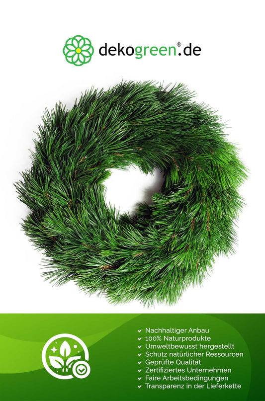 Tannenkranz - Tellerkranz Bergkiefer - Adventskranz - einseitig gebunden - 100% natürlich