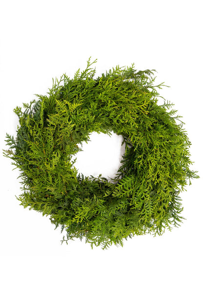 Tannenkranz - Tellerkranz Thuja - Dekokranz - Adventskranz - einseitig gebunden